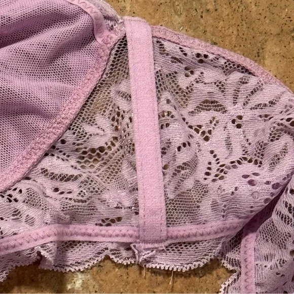 Free People Intimately Last Dance Brown Lavender Lace Halter Bralette Womens XL - Picture 12 of 13